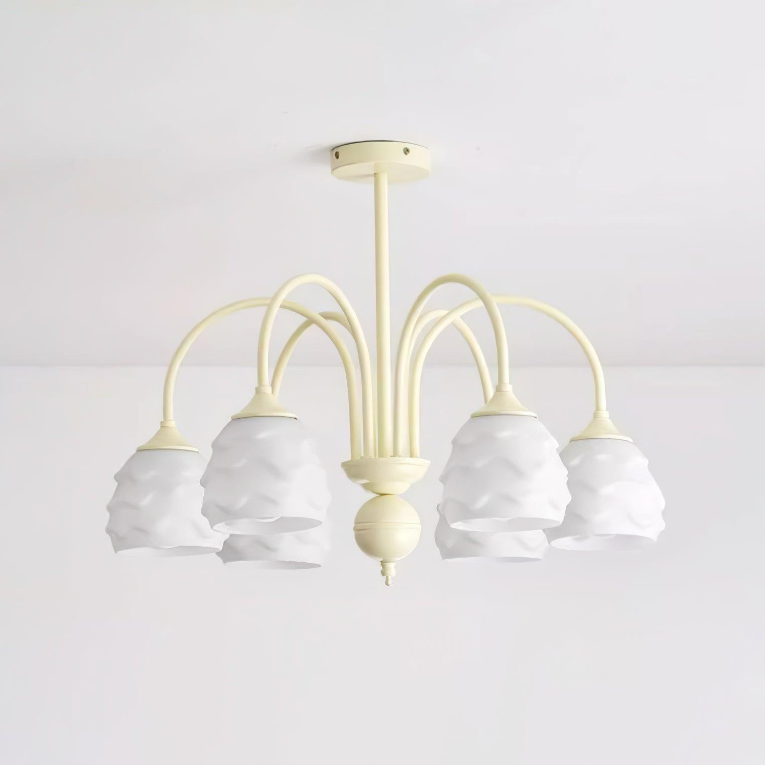 Lustra Chandelier Melting Ice Cream Milky Glass-Neutral Decor
