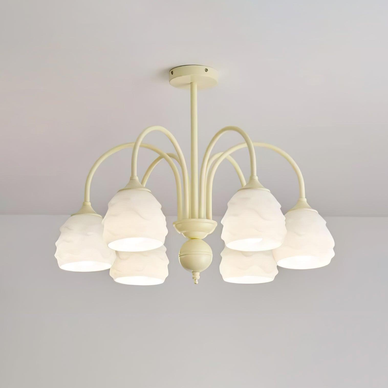 Lustra Chandelier Melting Ice Cream Milky Glass-Neutral Decor