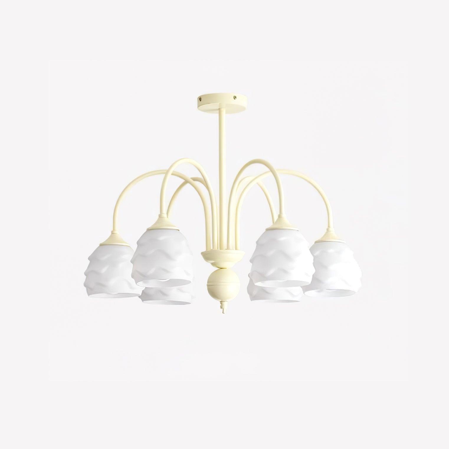 Lustra Chandelier Melting Ice Cream Milky Glass-Neutral Decor