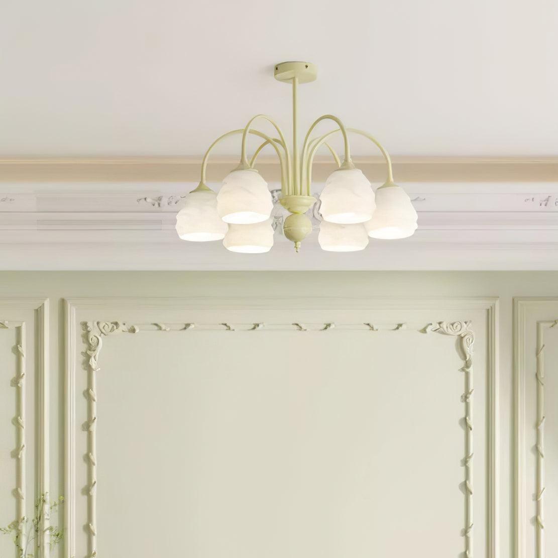 Lustra Chandelier Melting Ice Cream Milky Glass-Neutral Decor