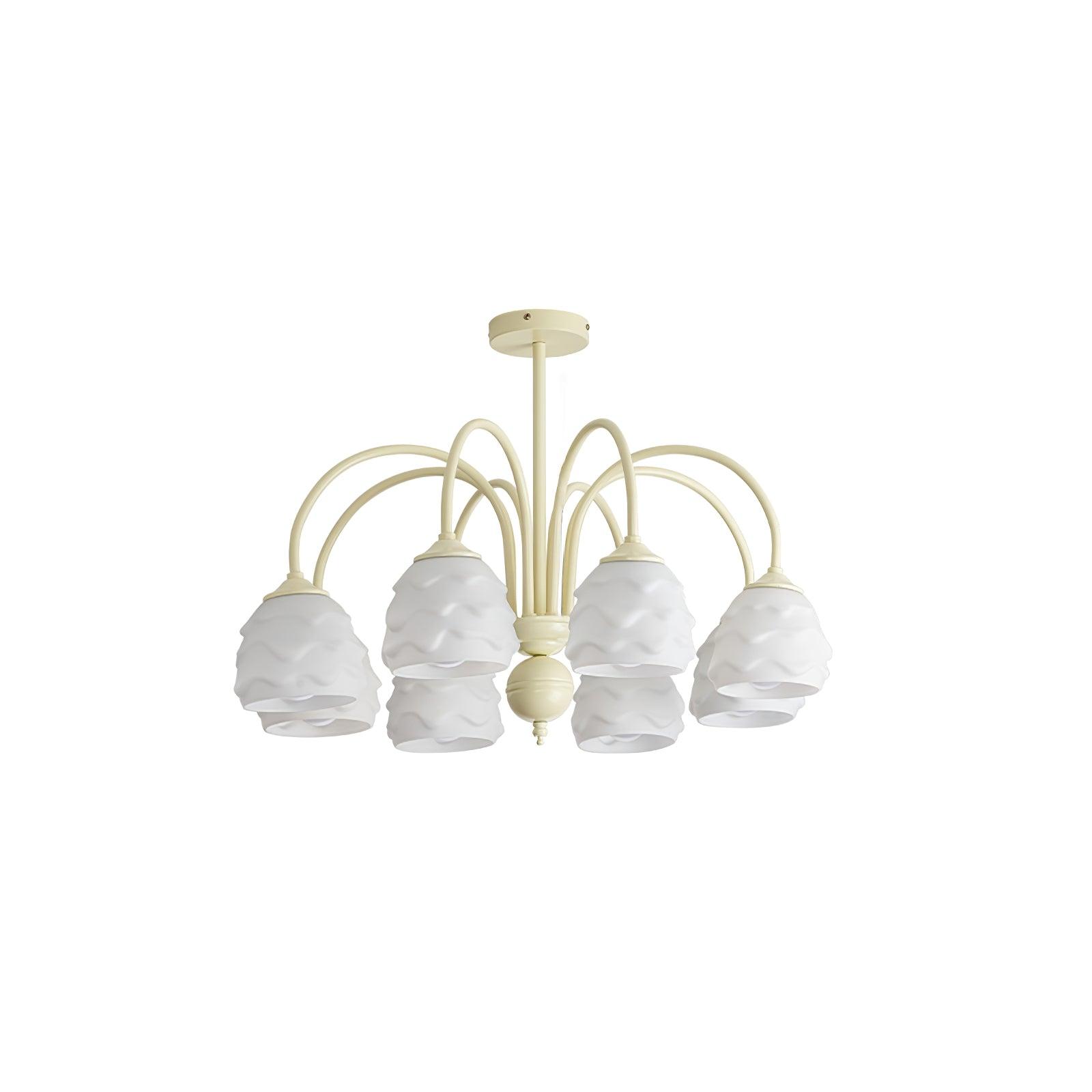 Lustra Chandelier Melting Ice Cream Milky Glass-Neutral Decor