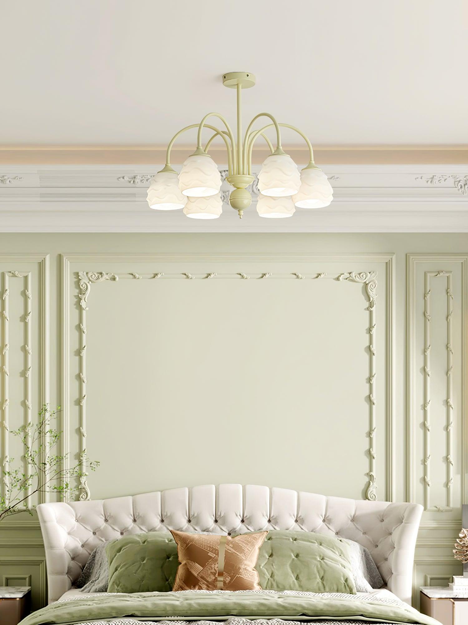 Lustra Chandelier Melting Ice Cream Milky Glass-Neutral Decor