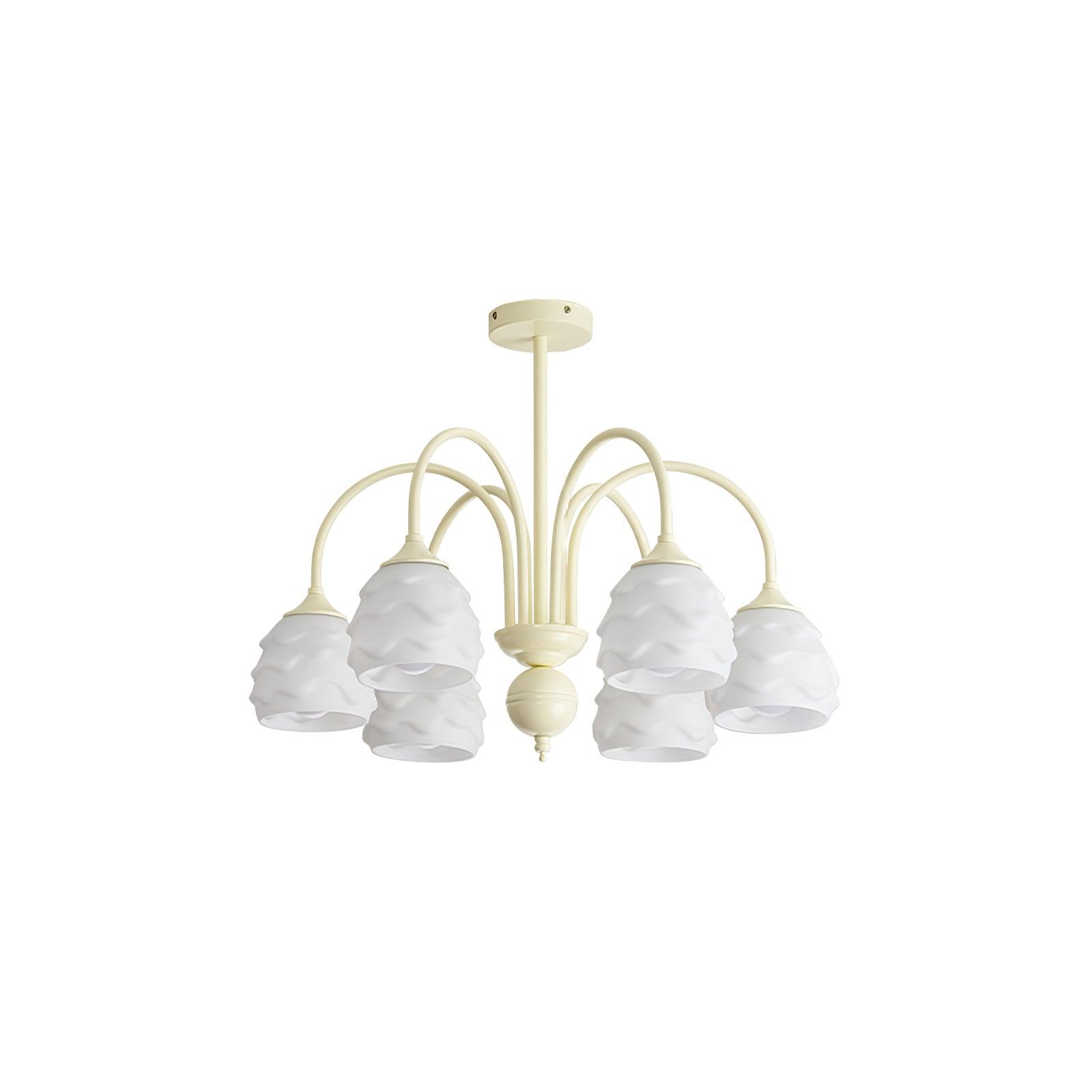 Lustra Chandelier Melting Ice Cream Milky Glass-Neutral Decor