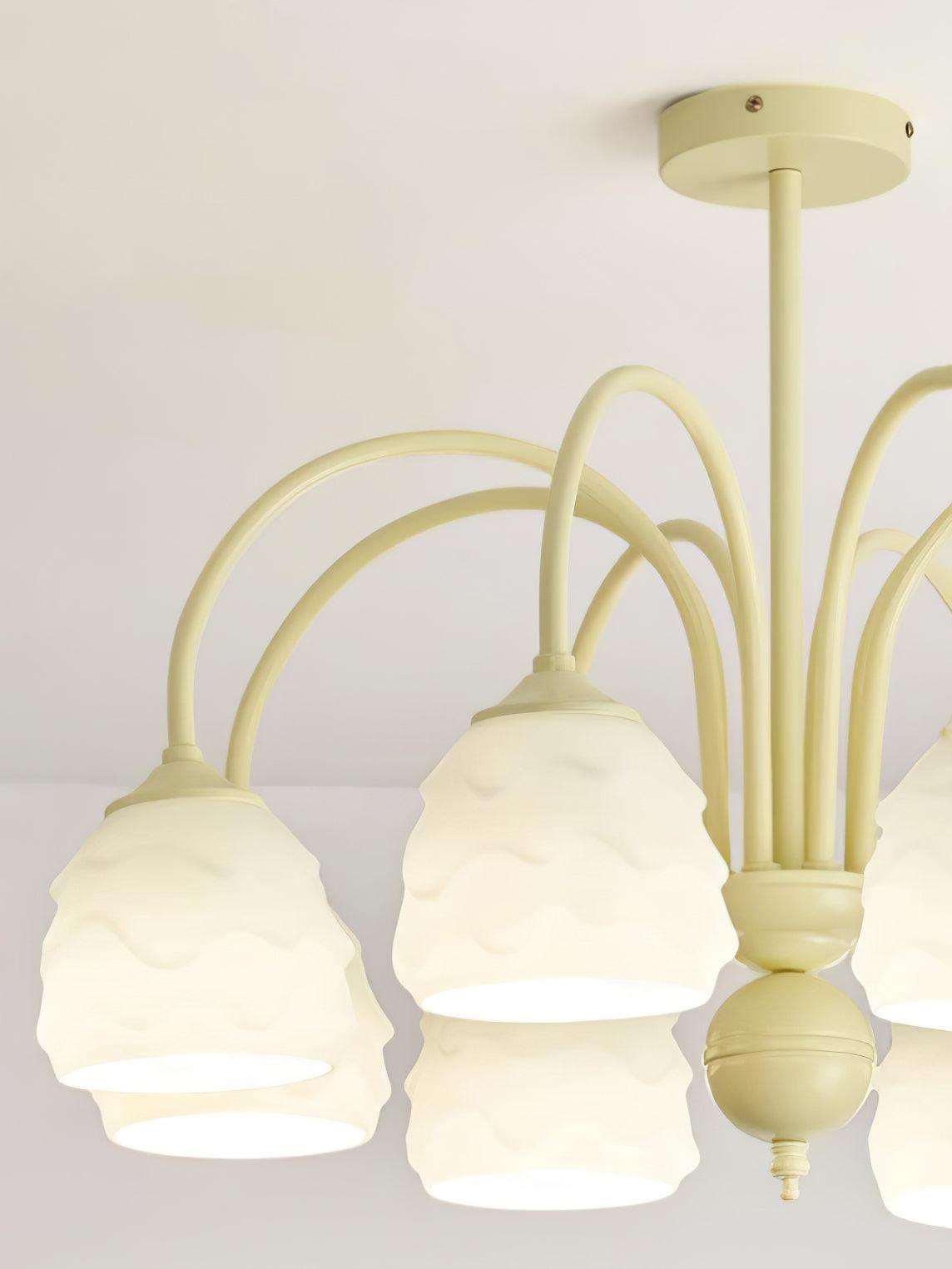 Lustra Chandelier Melting Ice Cream Milky Glass-Neutral Decor