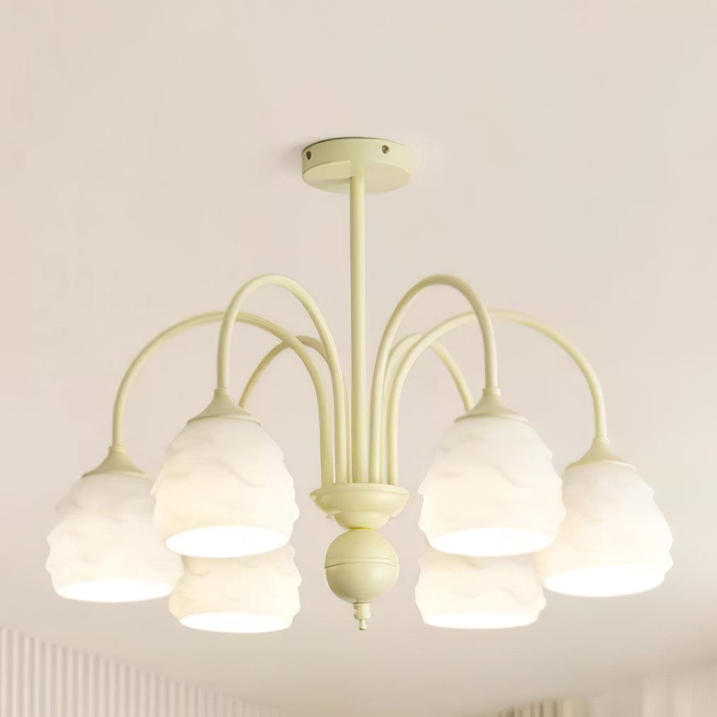 Lustra Chandelier Melting Ice Cream Milky Glass-Neutral Decor
