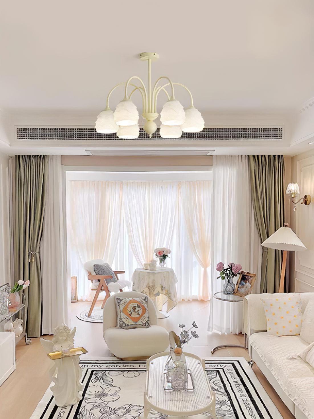 Lustra Chandelier Melting Ice Cream Milky Glass-Neutral Decor