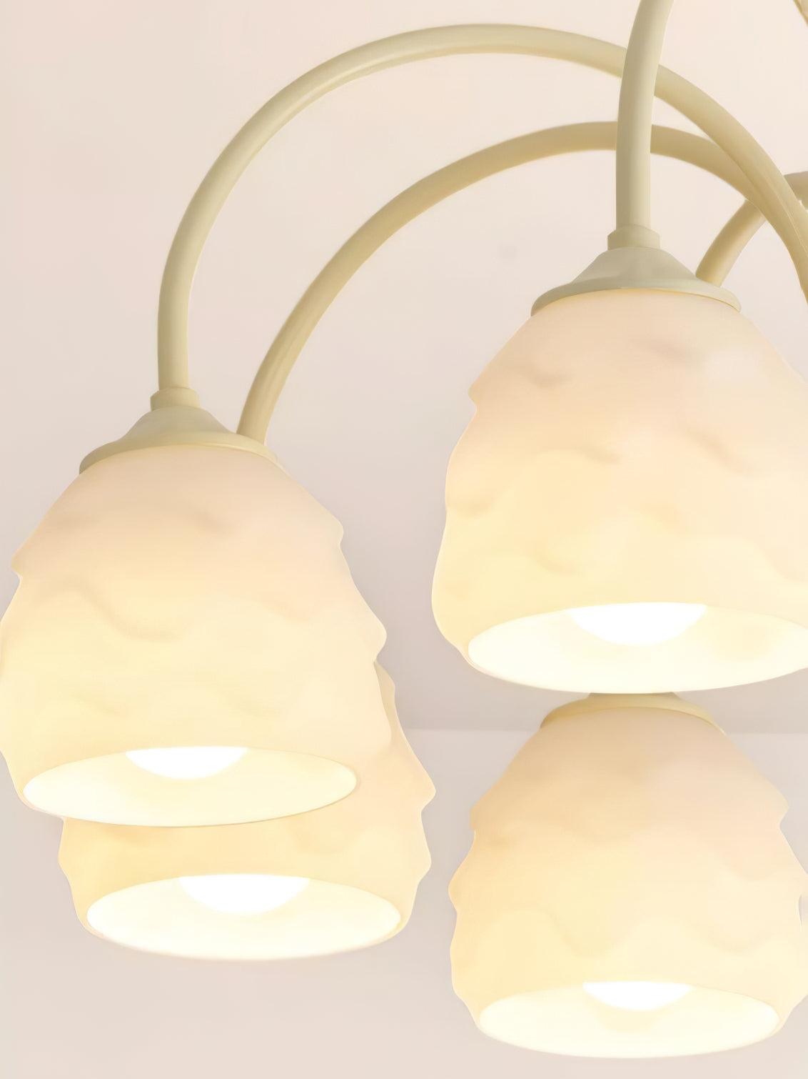 Lustra Chandelier Melting Ice Cream Milky Glass-Neutral Decor