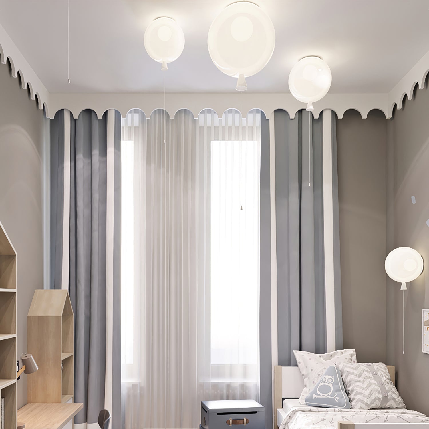 Elaron Pendant Lamp Balloon Shape Playful Whimsical-Neutral Decor