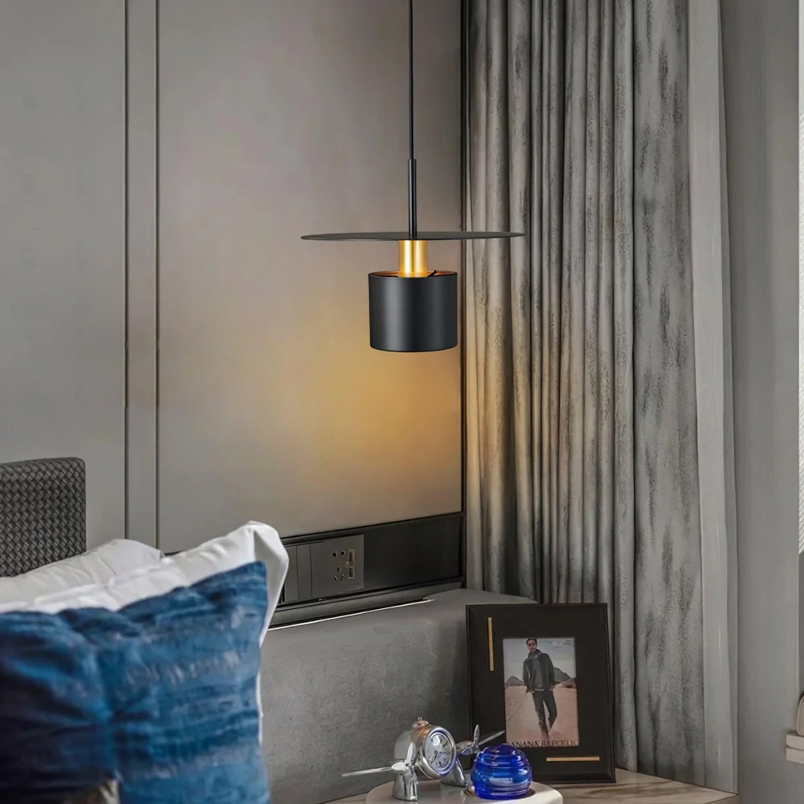Erixy Pendant Lamp Cylinder Disc Industrial-Neutral Decor