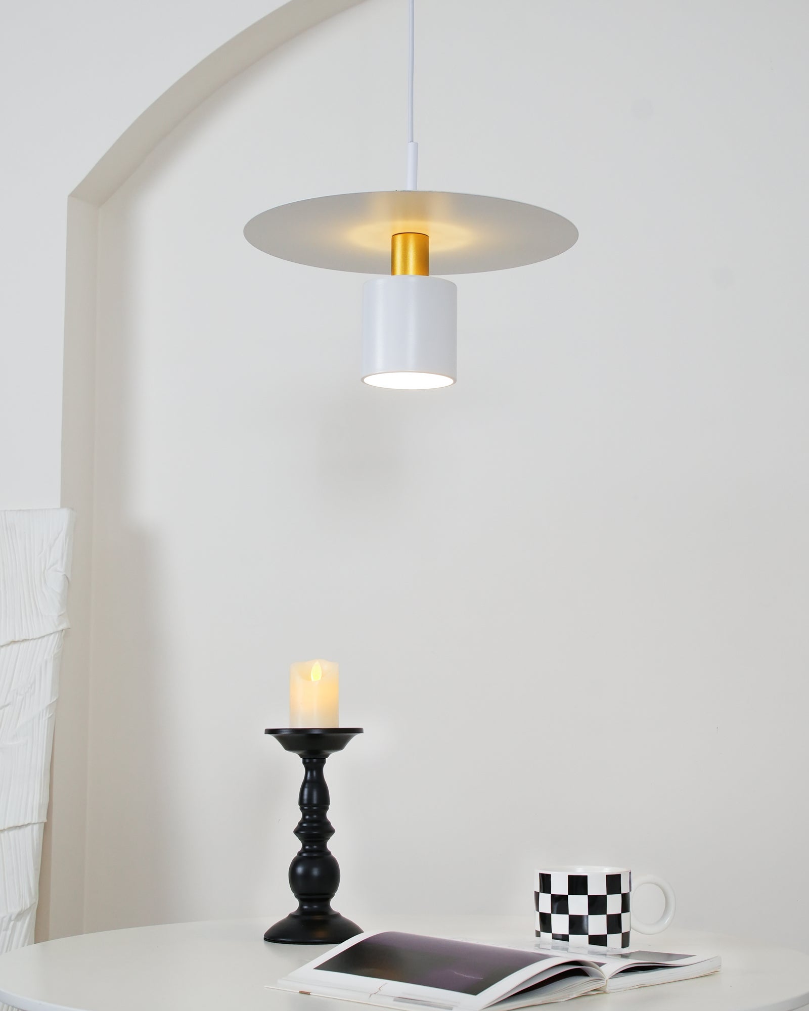 Erixy Pendant Lamp Cylinder Disc Industrial-Neutral Decor