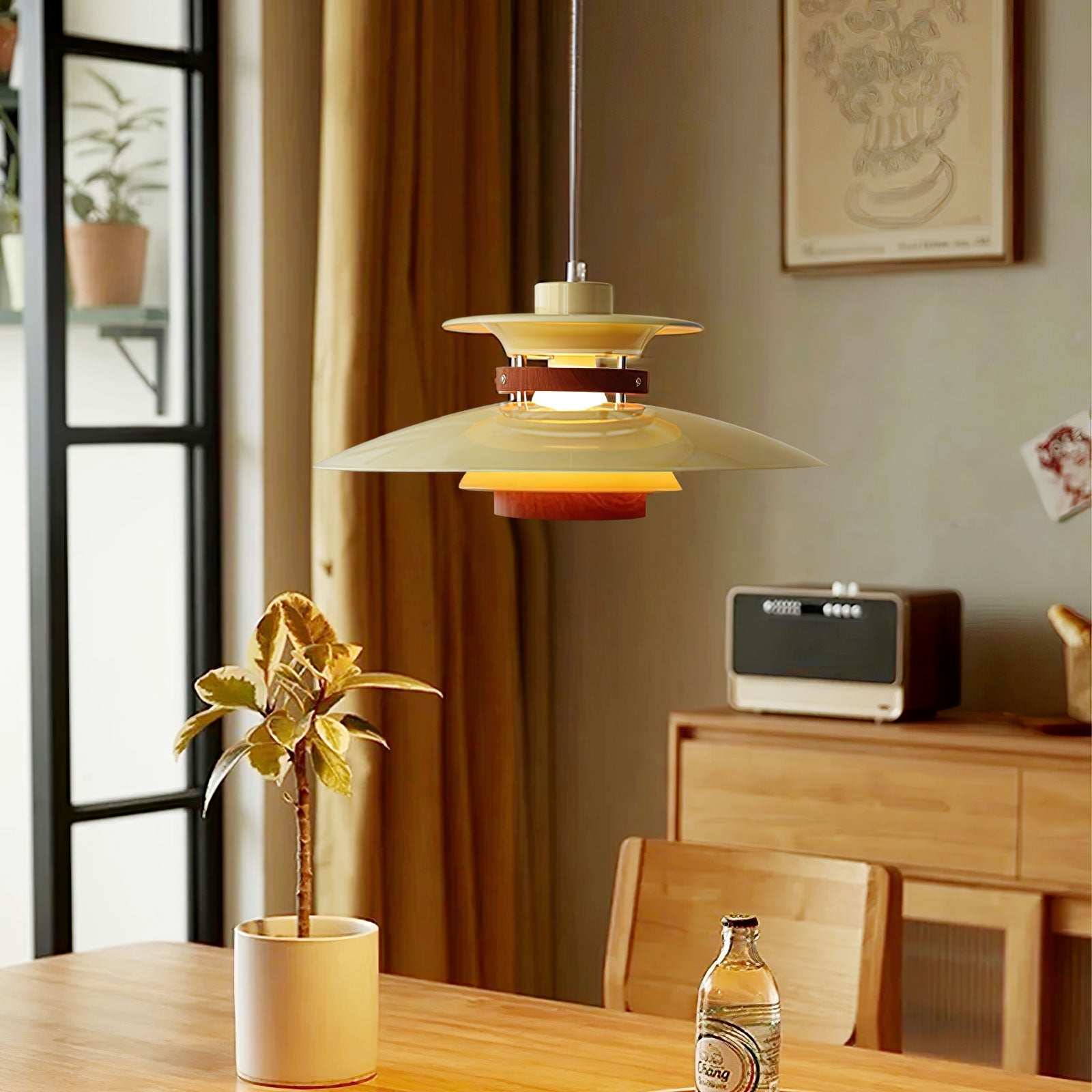 Sirixy Wood Steel Pendant Lamp-Neutral Decor