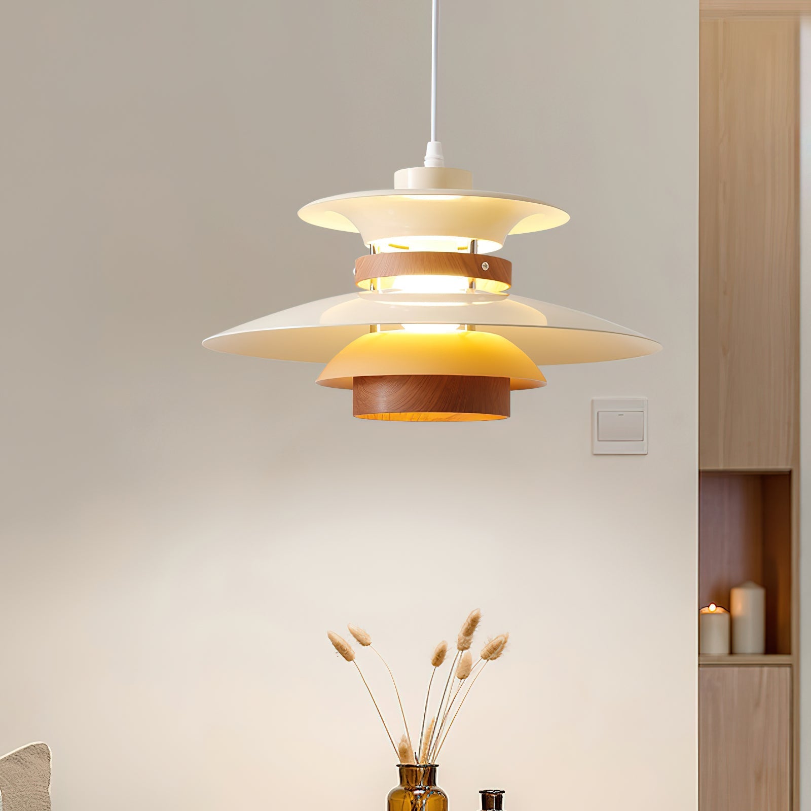 Sirixy Wood Steel Pendant Lamp-Neutral Decor