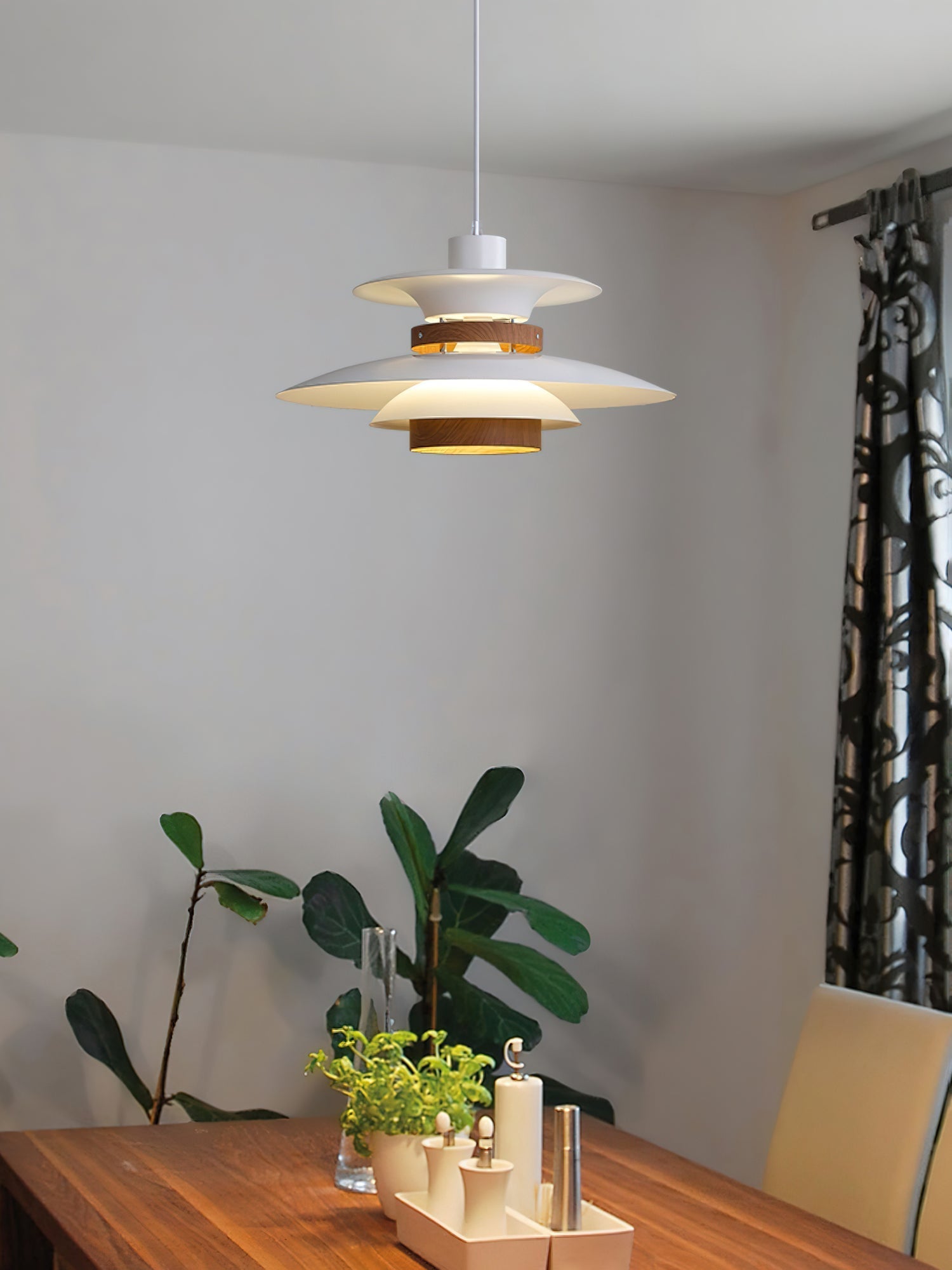Sirixy Wood Steel Pendant Lamp-Neutral Decor