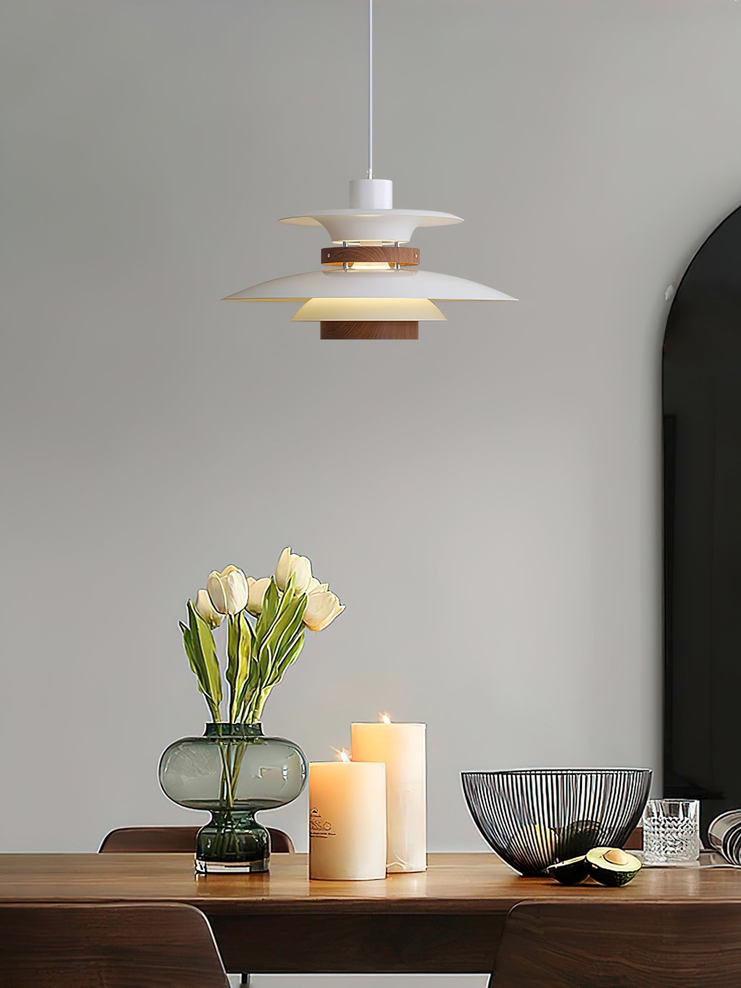 Sirixy Wood Steel Pendant Lamp-Neutral Decor