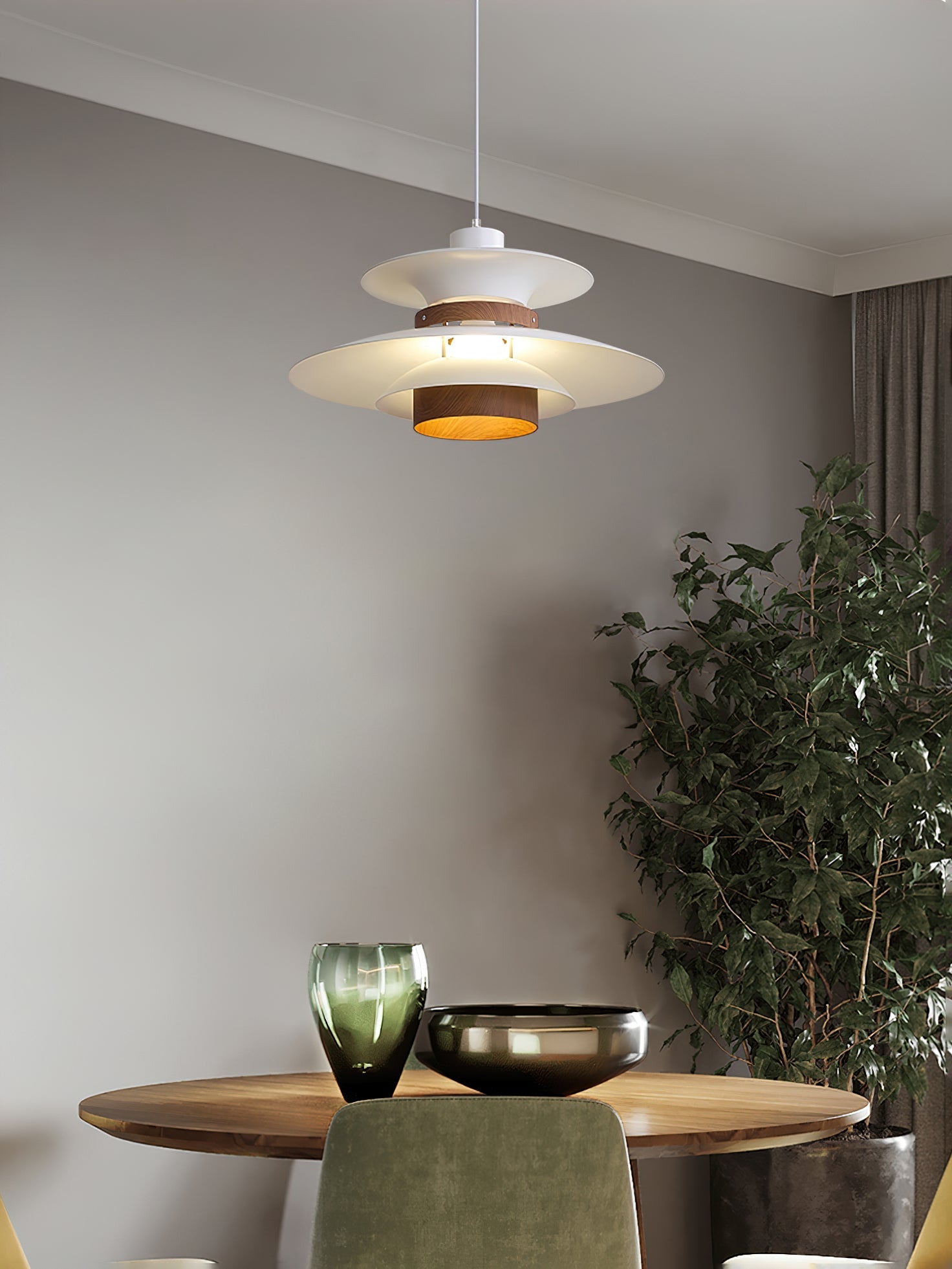 Sirixy Wood Steel Pendant Lamp-Neutral Decor