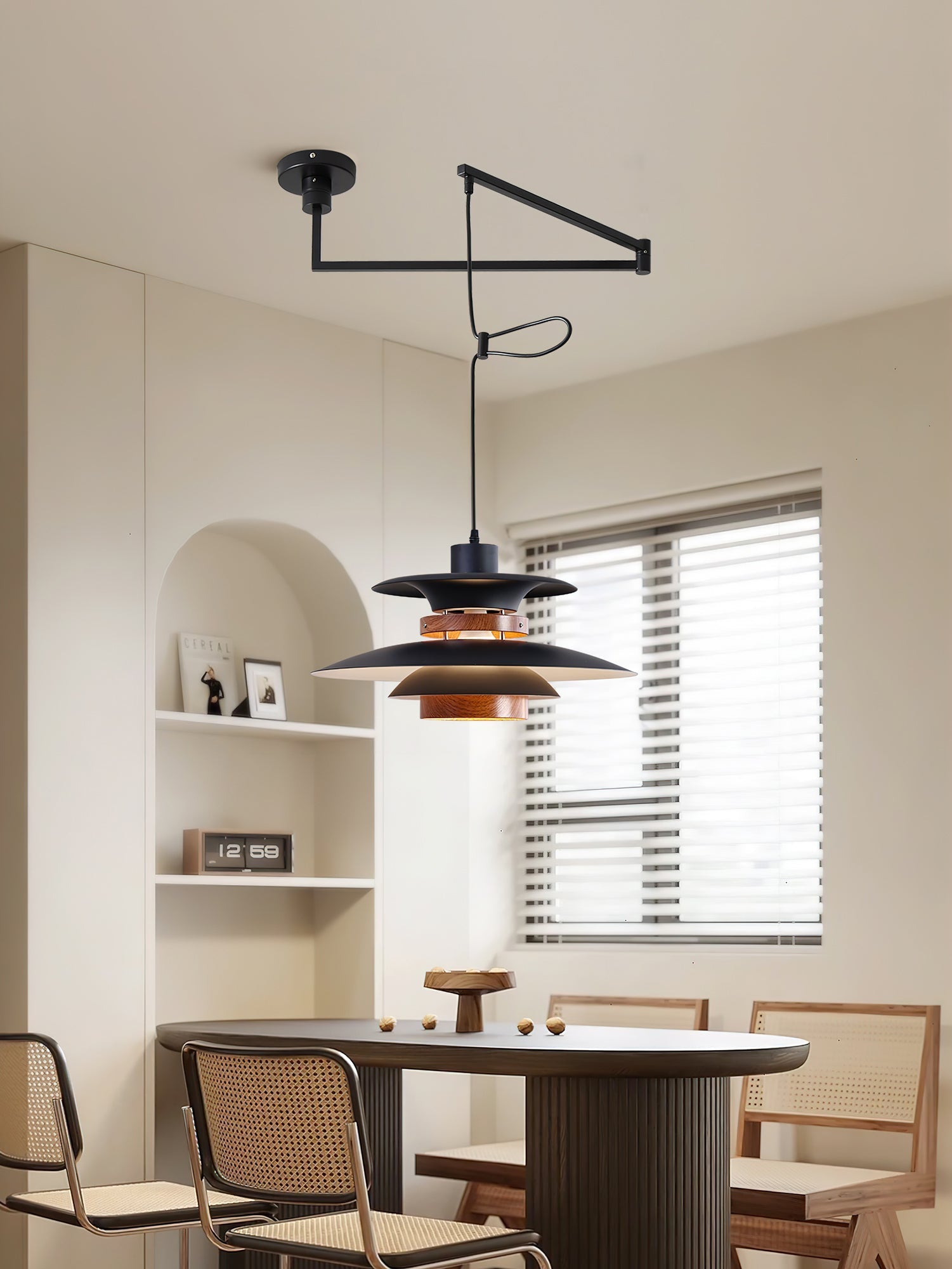 Avo Steel & Wood Pendant Lamp-Neutral Decor