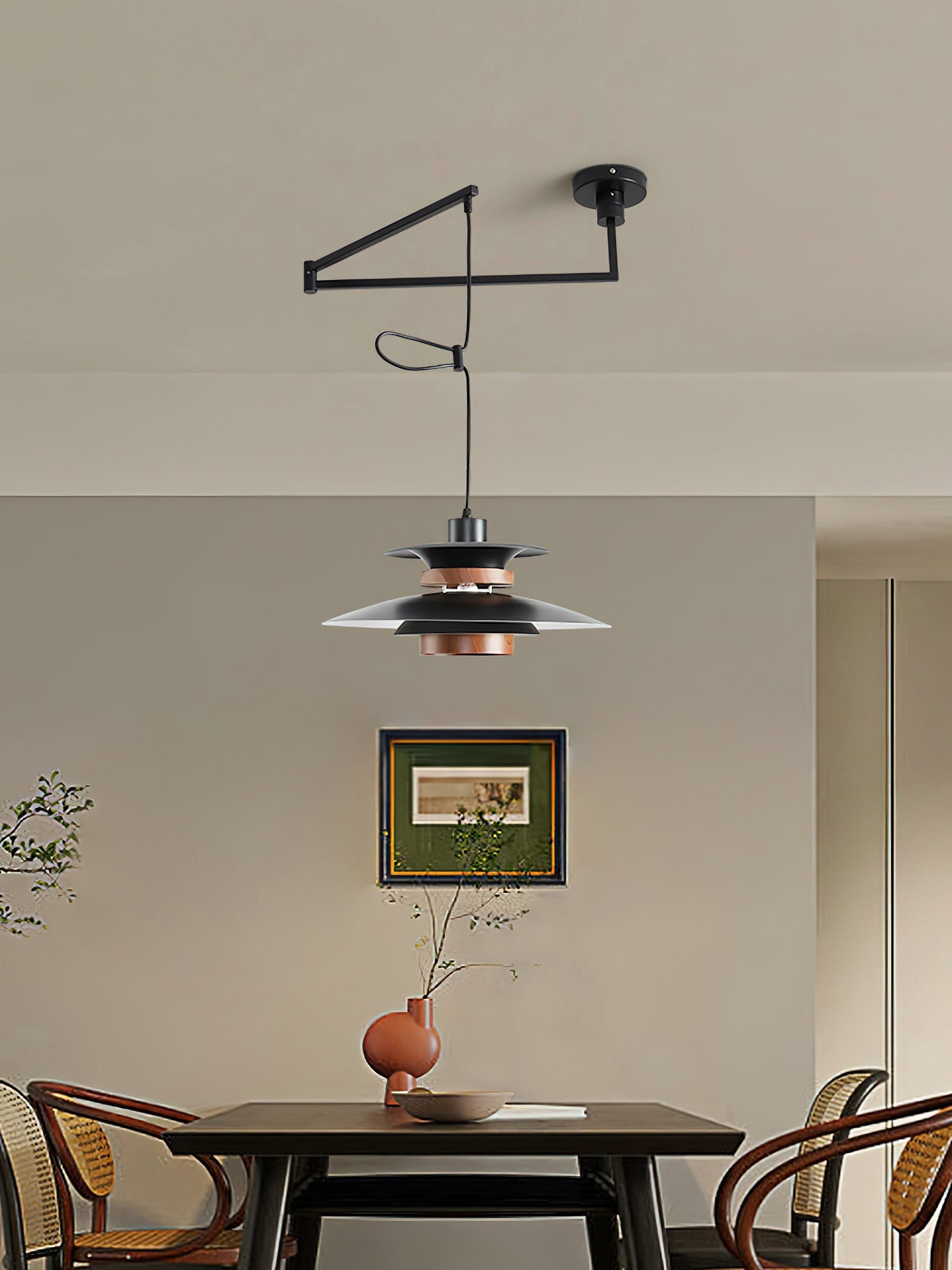 Avo Steel & Wood Pendant Lamp-Neutral Decor