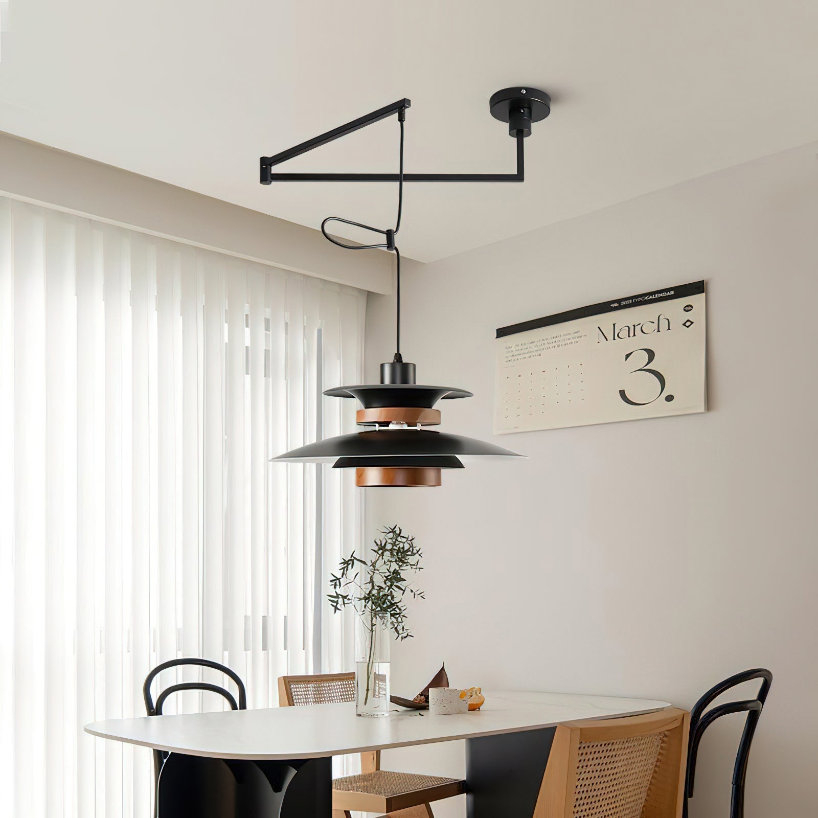 Avo Steel & Wood Pendant Lamp-Neutral Decor