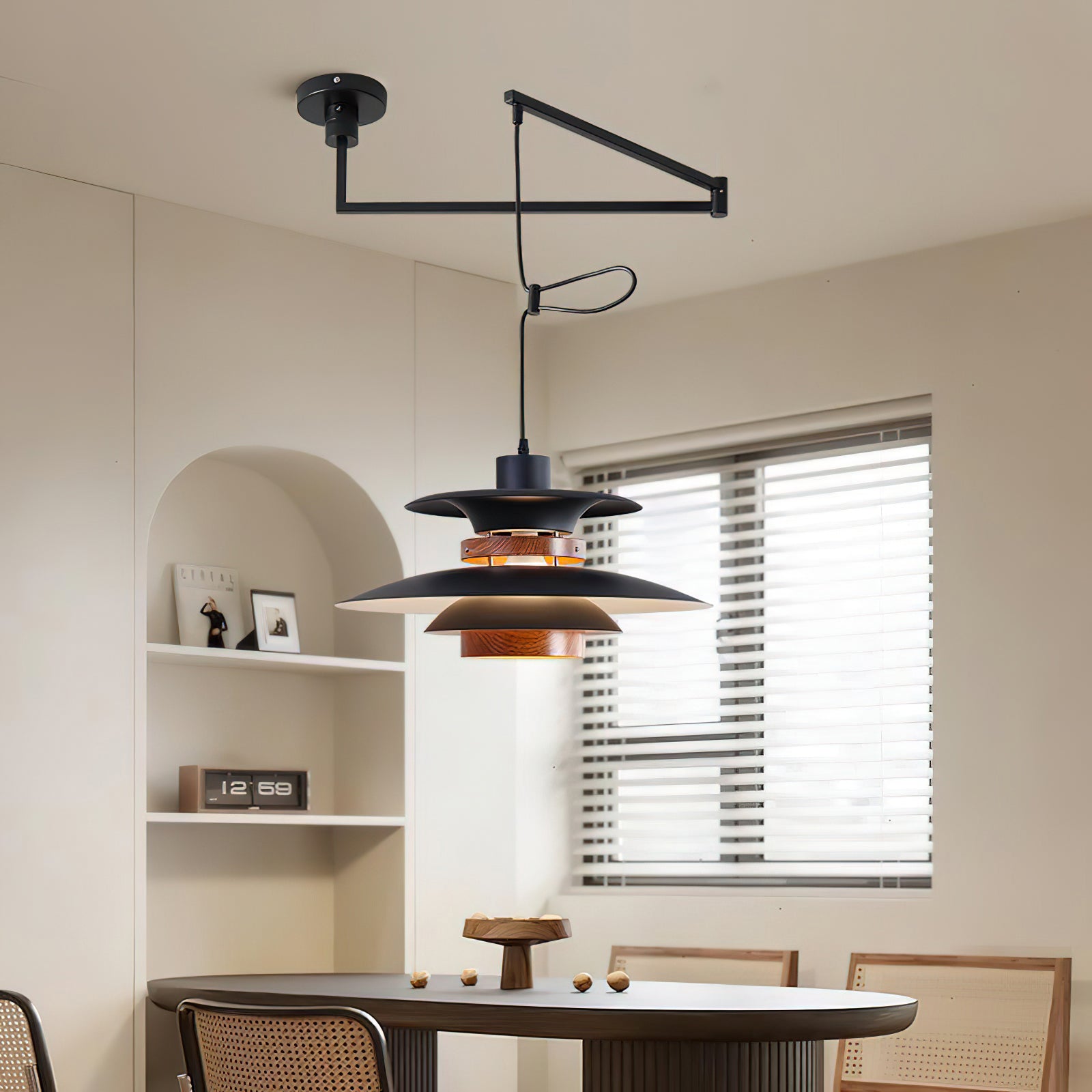 Avo Steel & Wood Pendant Lamp-Neutral Decor