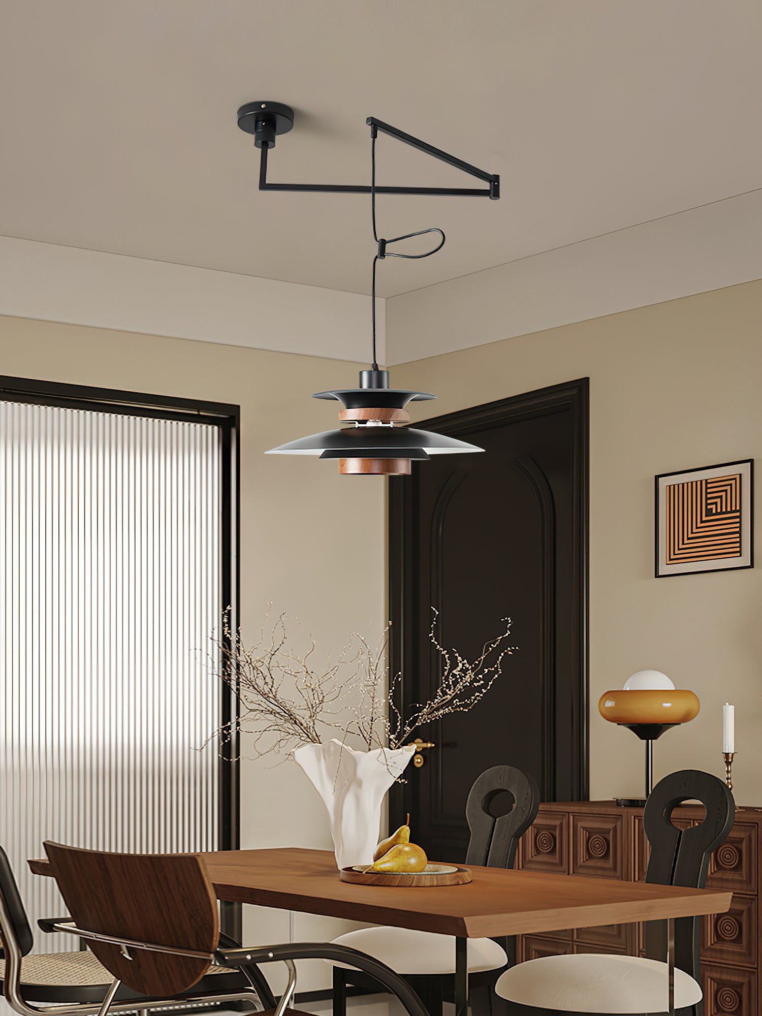 Avo Steel & Wood Pendant Lamp-Neutral Decor