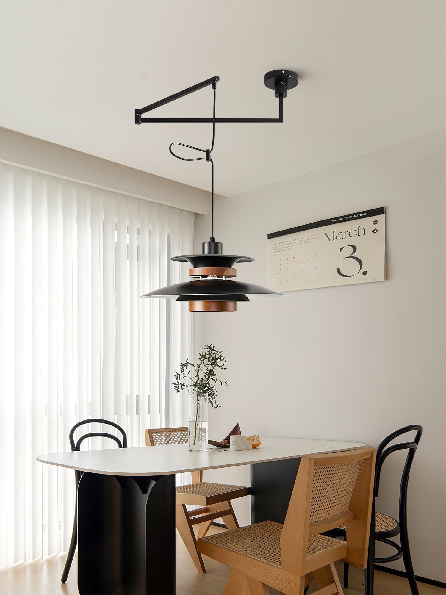 Avo Steel & Wood Pendant Lamp-Neutral Decor