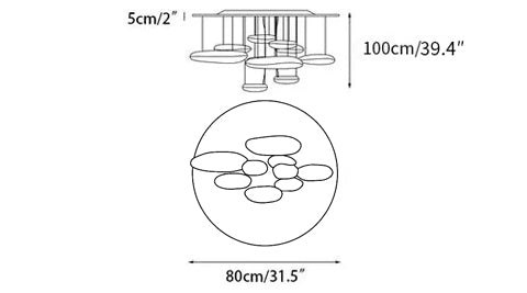 Lustra Ceiling Lamp Aluminum Pebble-Neutral Decor