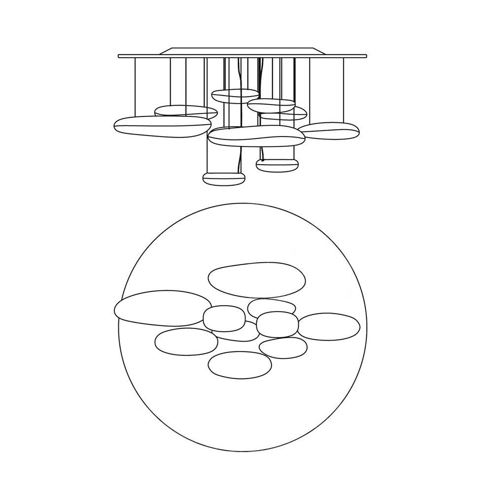 Lustra Ceiling Lamp Aluminum Pebble-Neutral Decor