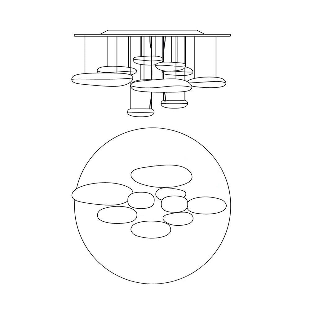 Lustra Ceiling Lamp Aluminum Pebble-Neutral Decor