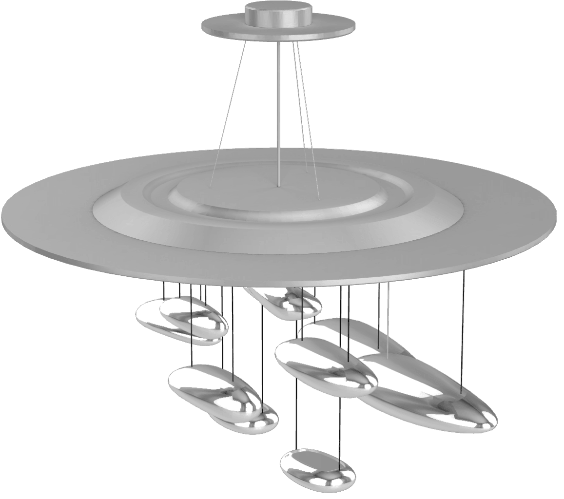 Lustra Chandelier Aluminum Sculptural-Neutral Decor