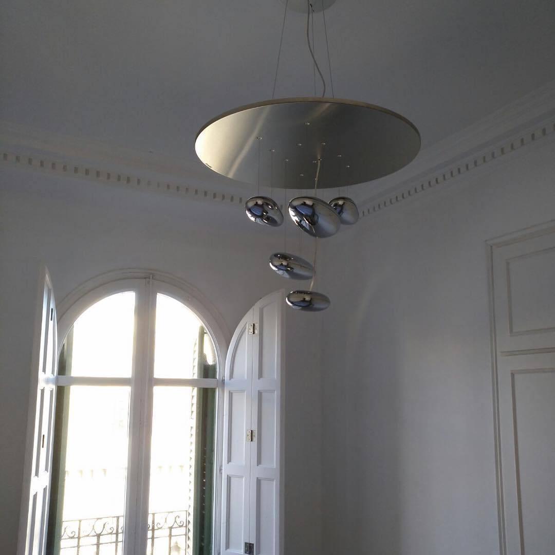 Lustra Chandelier Aluminum Sculptural-Neutral Decor