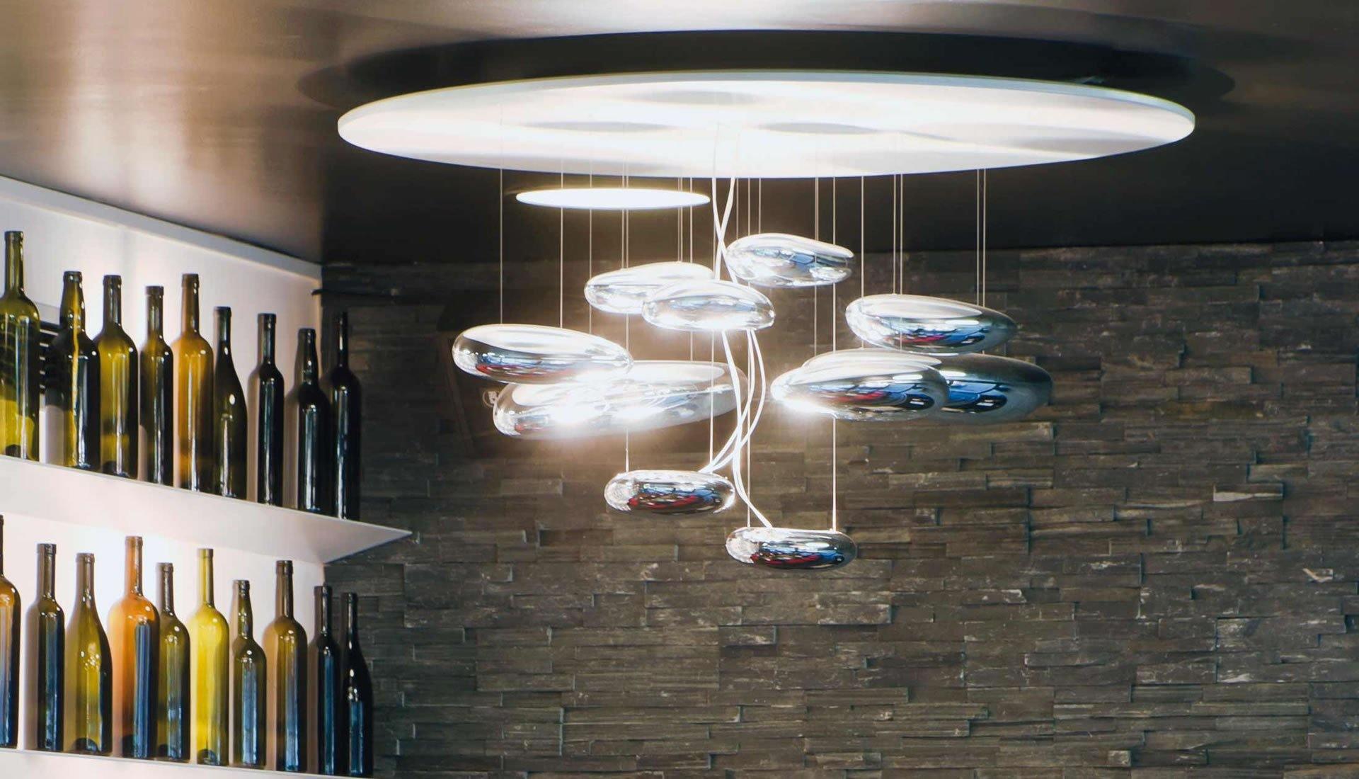 Lustra Chandelier Aluminum Sculptural-Neutral Decor