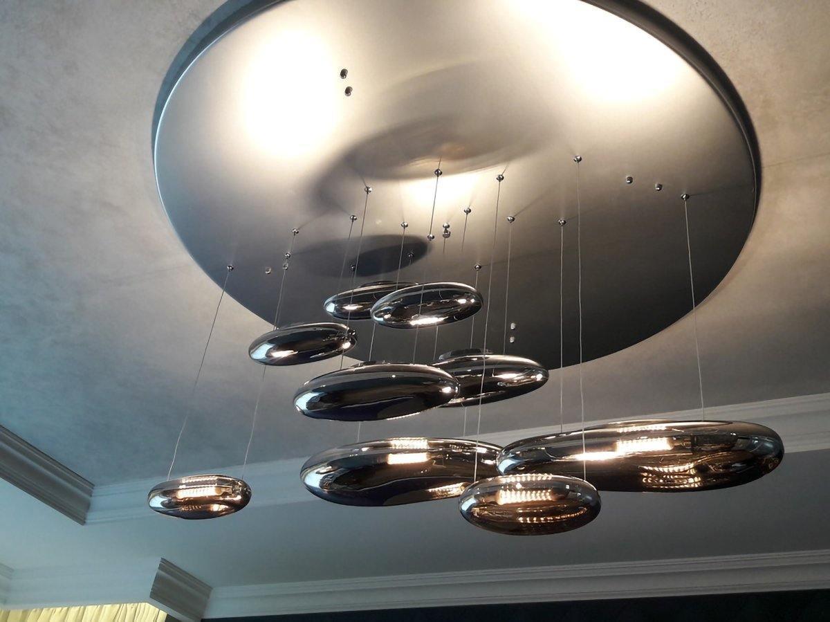 Lustra Chandelier Aluminum Sculptural-Neutral Decor