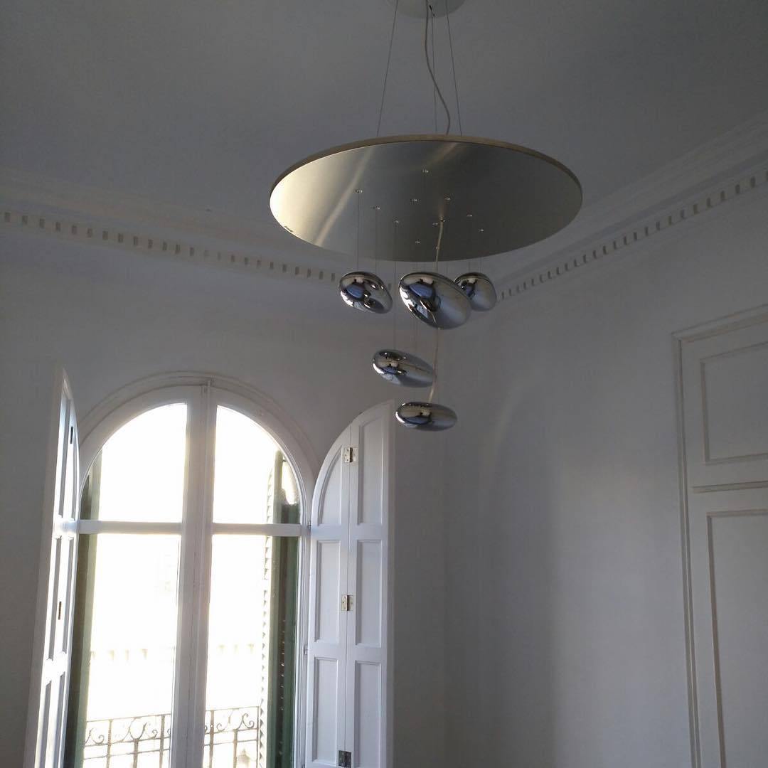 Lustra Chandelier Aluminum Sculptural-Neutral Decor