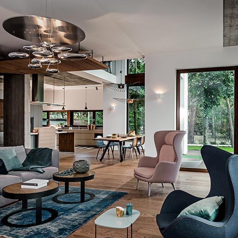 Lustra Chandelier Aluminum Sculptural-Neutral Decor