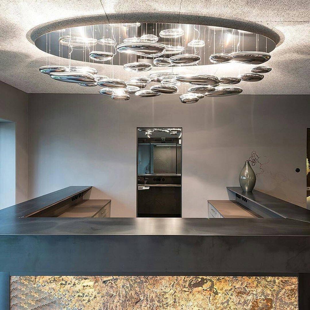 Lustra Chandelier Aluminum Sculptural-Neutral Decor