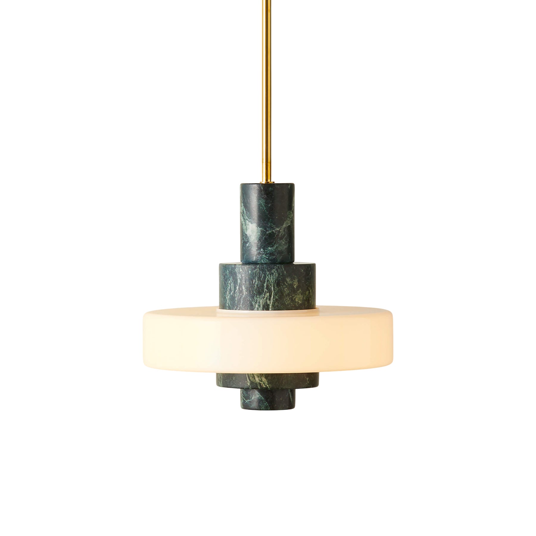 Mercury Green Marble Pendant Lamp hanging in a modern dining room.