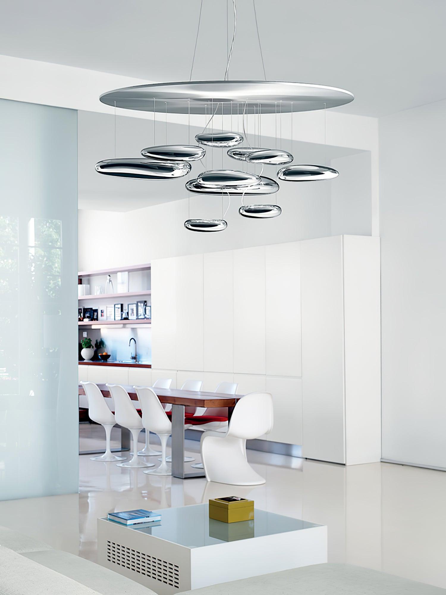 Lustra Chandelier Aluminum Sculptural-Neutral Decor