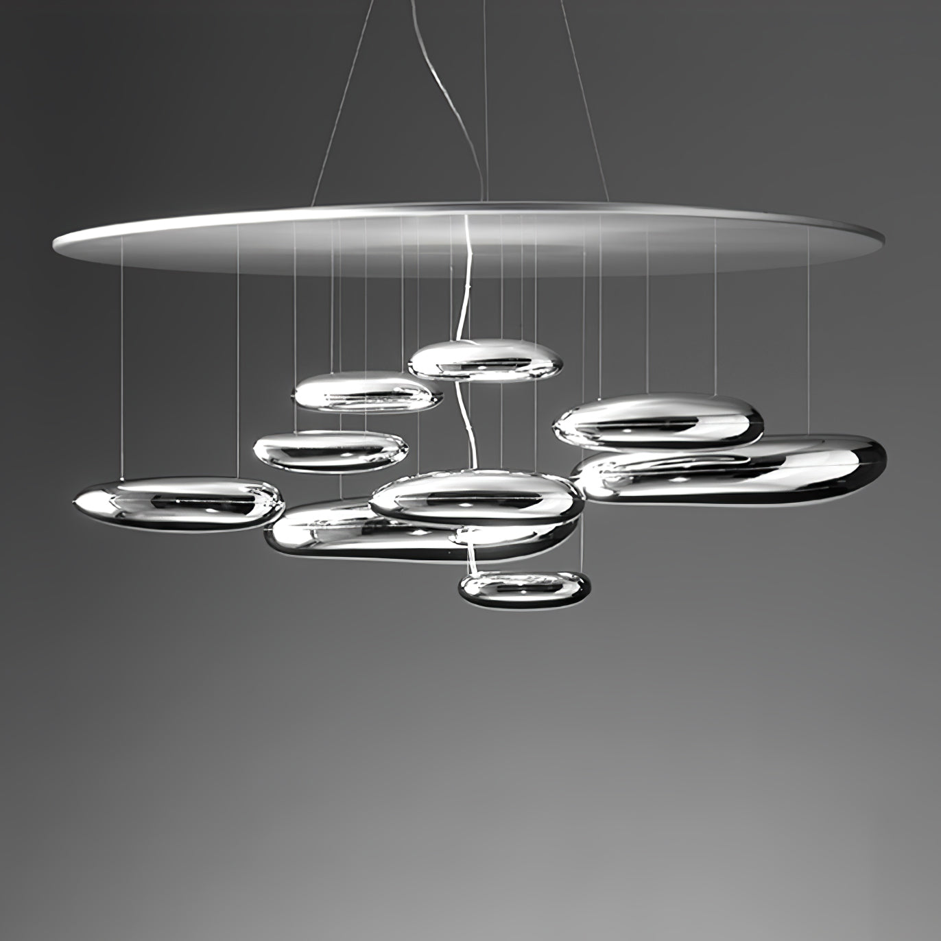 Lustra Chandelier Aluminum Sculptural-Neutral Decor