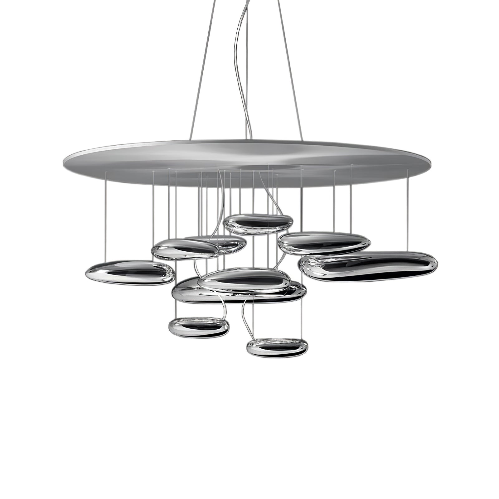 Lustra Chandelier Aluminum Sculptural-Neutral Decor