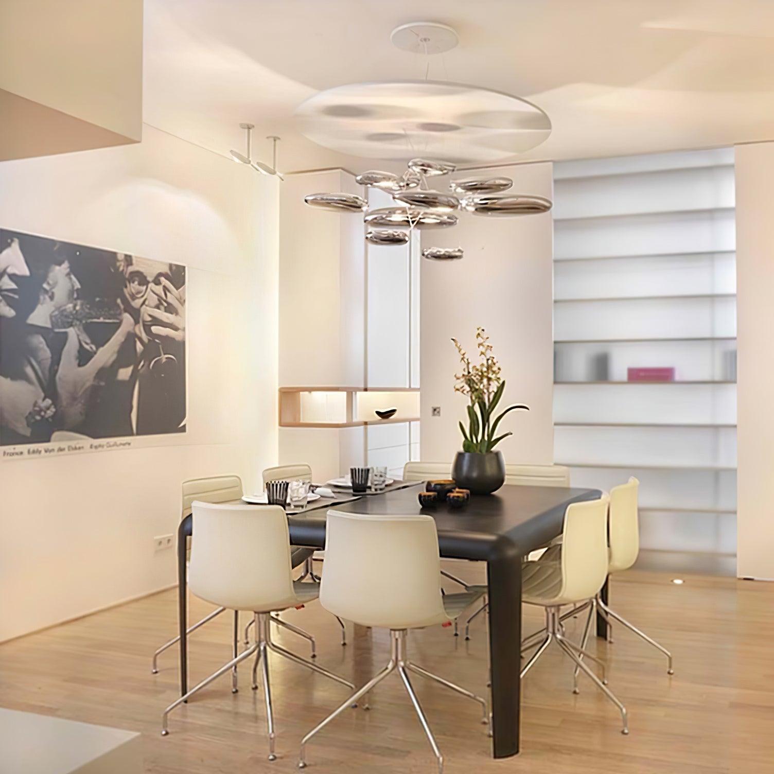 Lustra Chandelier Aluminum Sculptural-Neutral Decor