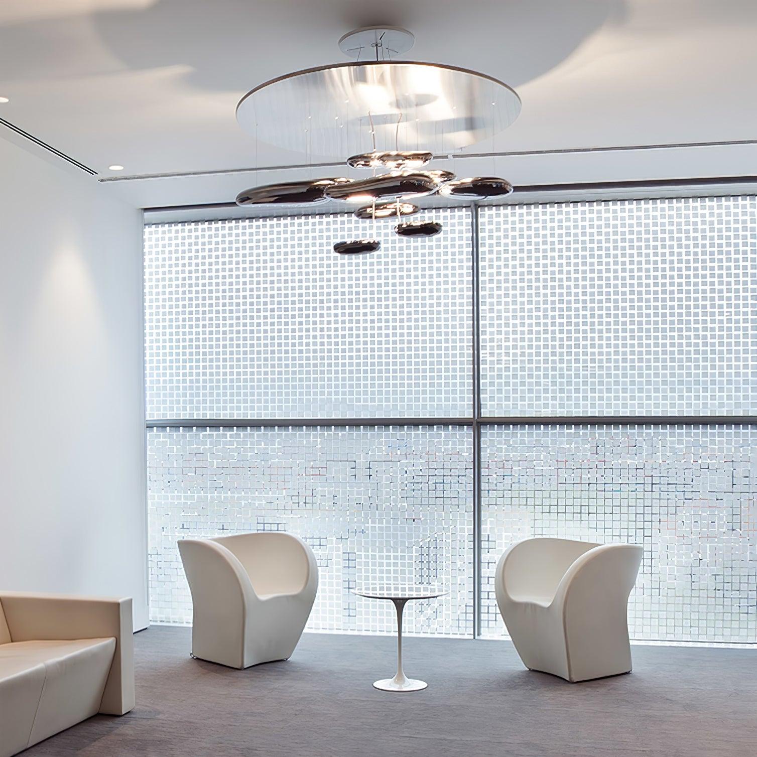 Lustra Chandelier Aluminum Sculptural-Neutral Decor