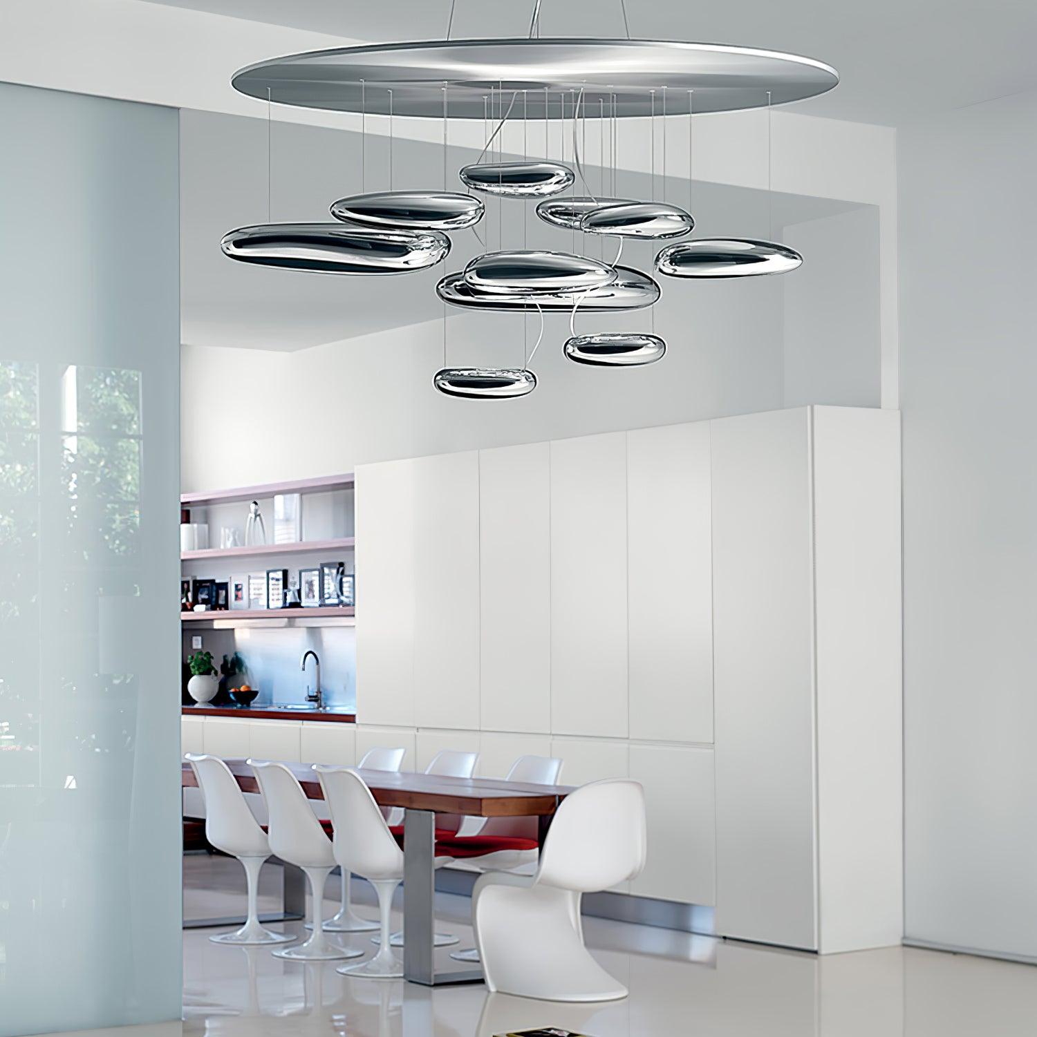 Lustra Chandelier Aluminum Sculptural-Neutral Decor
