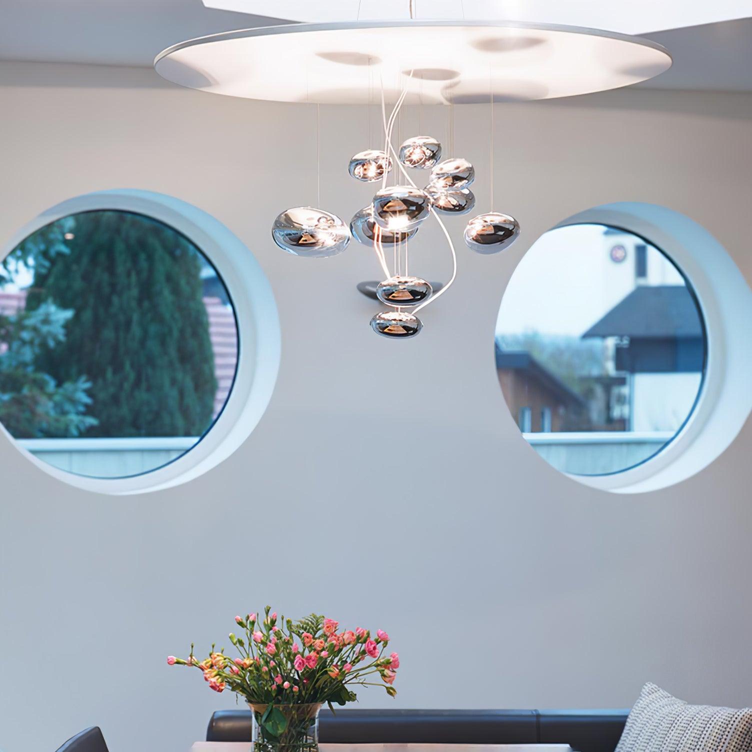 Lustra Chandelier Aluminum Sculptural-Neutral Decor