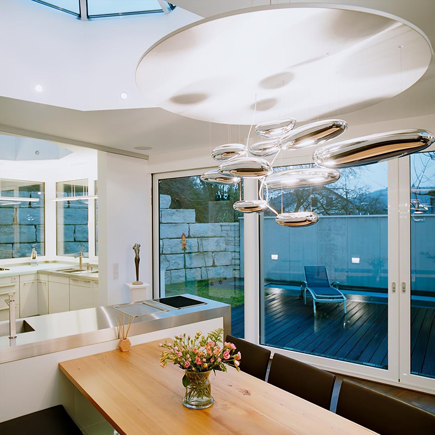 Lustra Chandelier Aluminum Sculptural-Neutral Decor