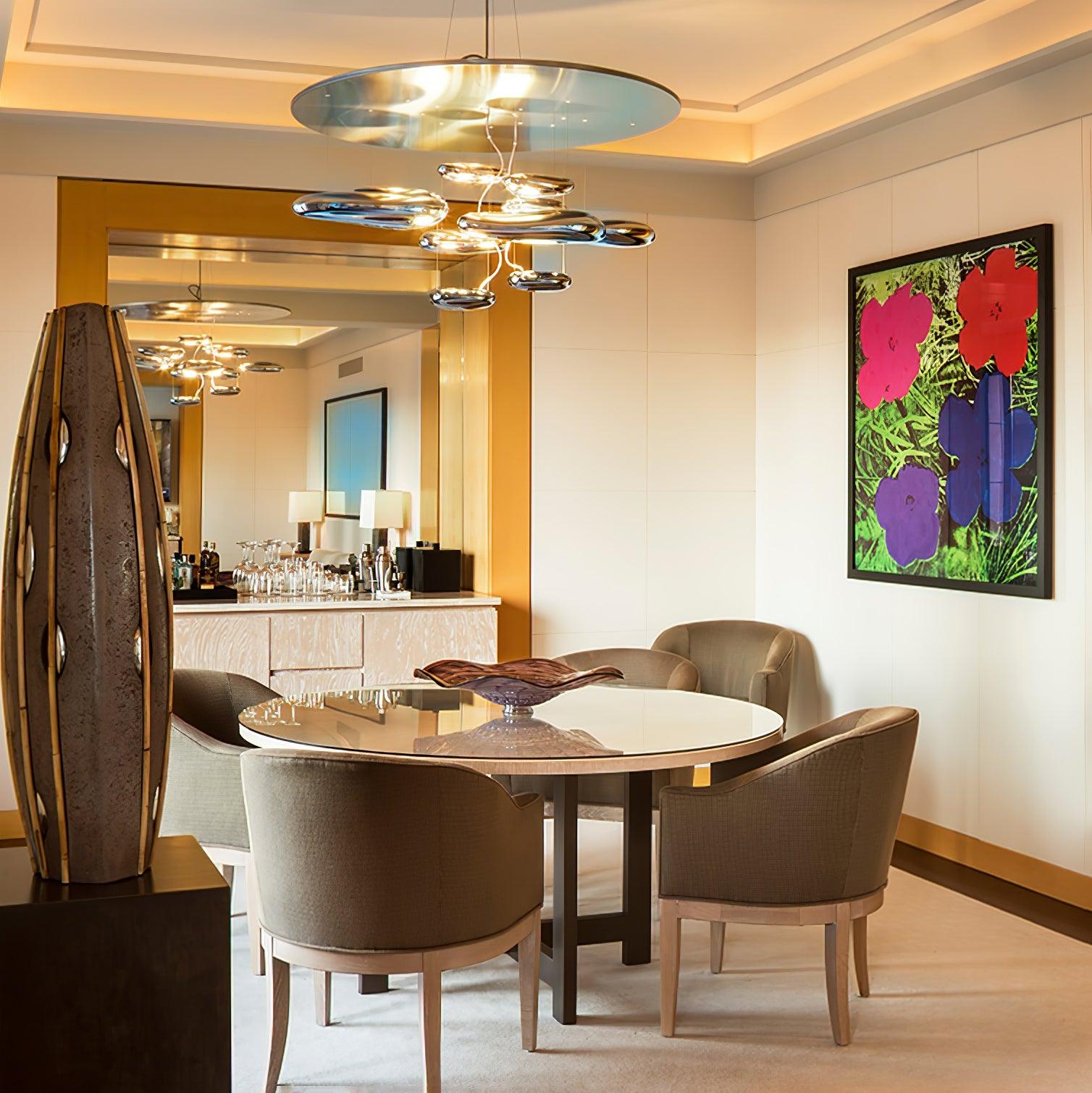 Lustra Chandelier Aluminum Sculptural-Neutral Decor