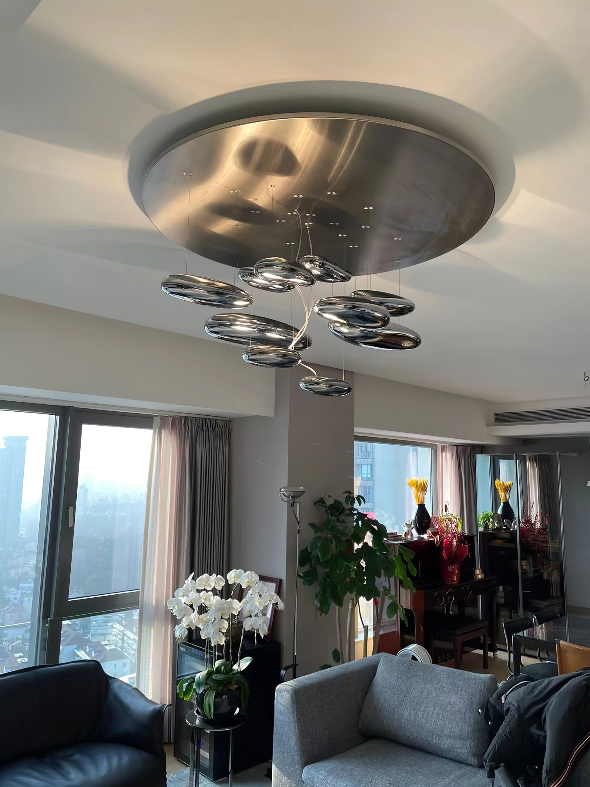 Lustra Ceiling Lamp Aluminum Pebble-Neutral Decor