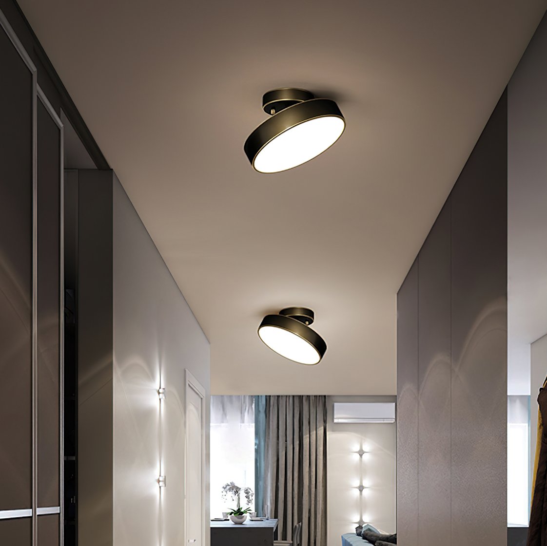 Meridian Rotatable LED Ceiling Light-Neutral Decor