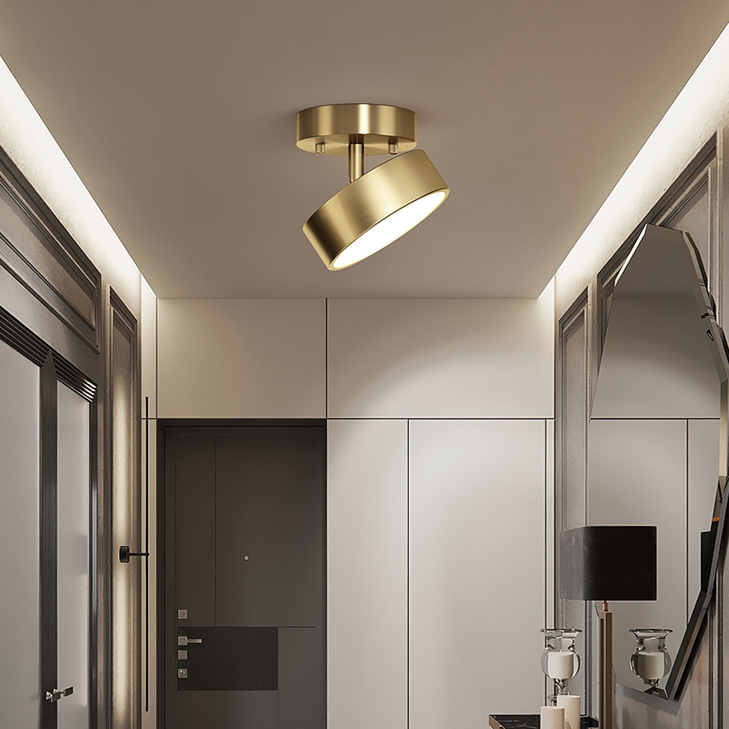 Meridian Rotatable LED Ceiling Light-Neutral Decor