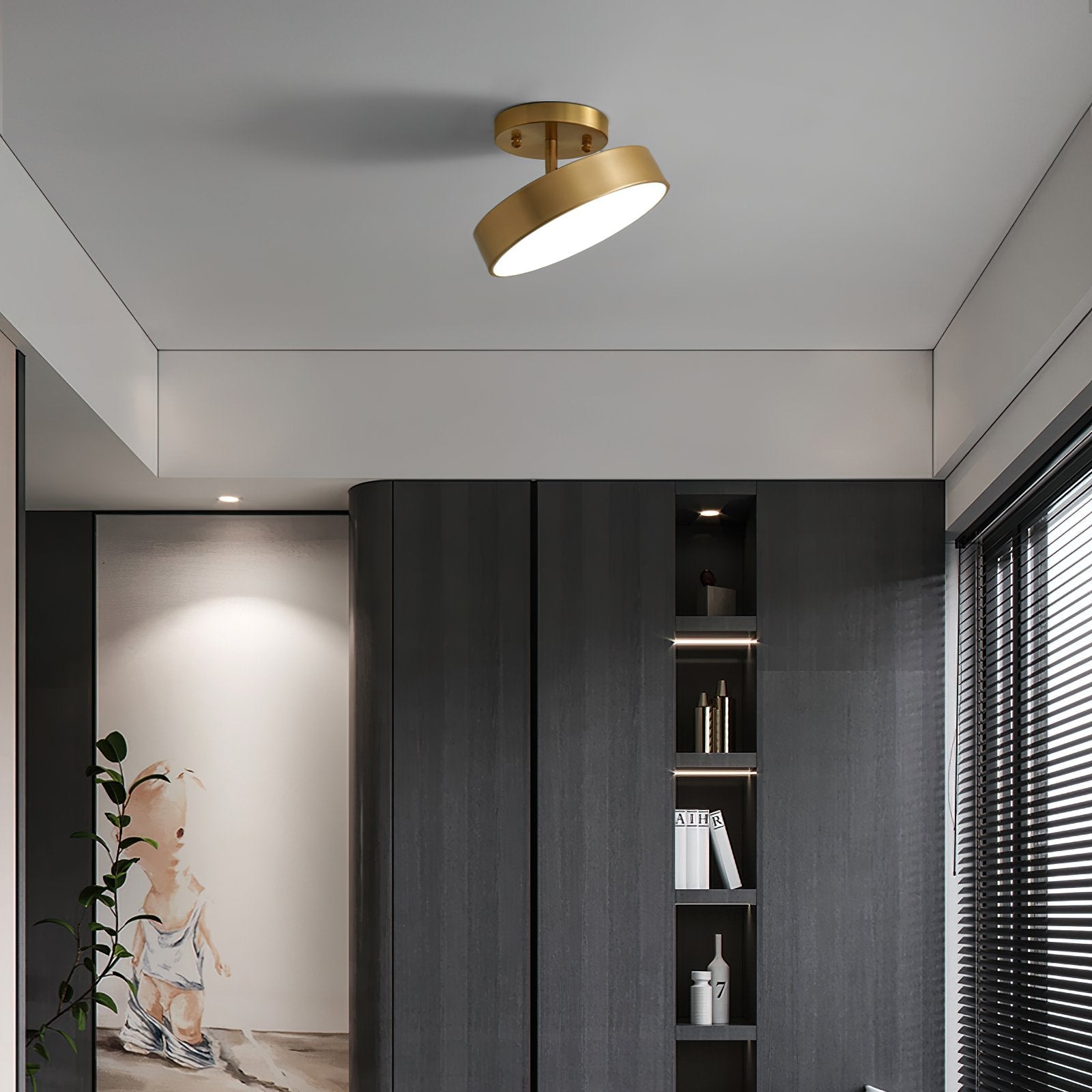 Meridian Rotatable LED Ceiling Light-Neutral Decor