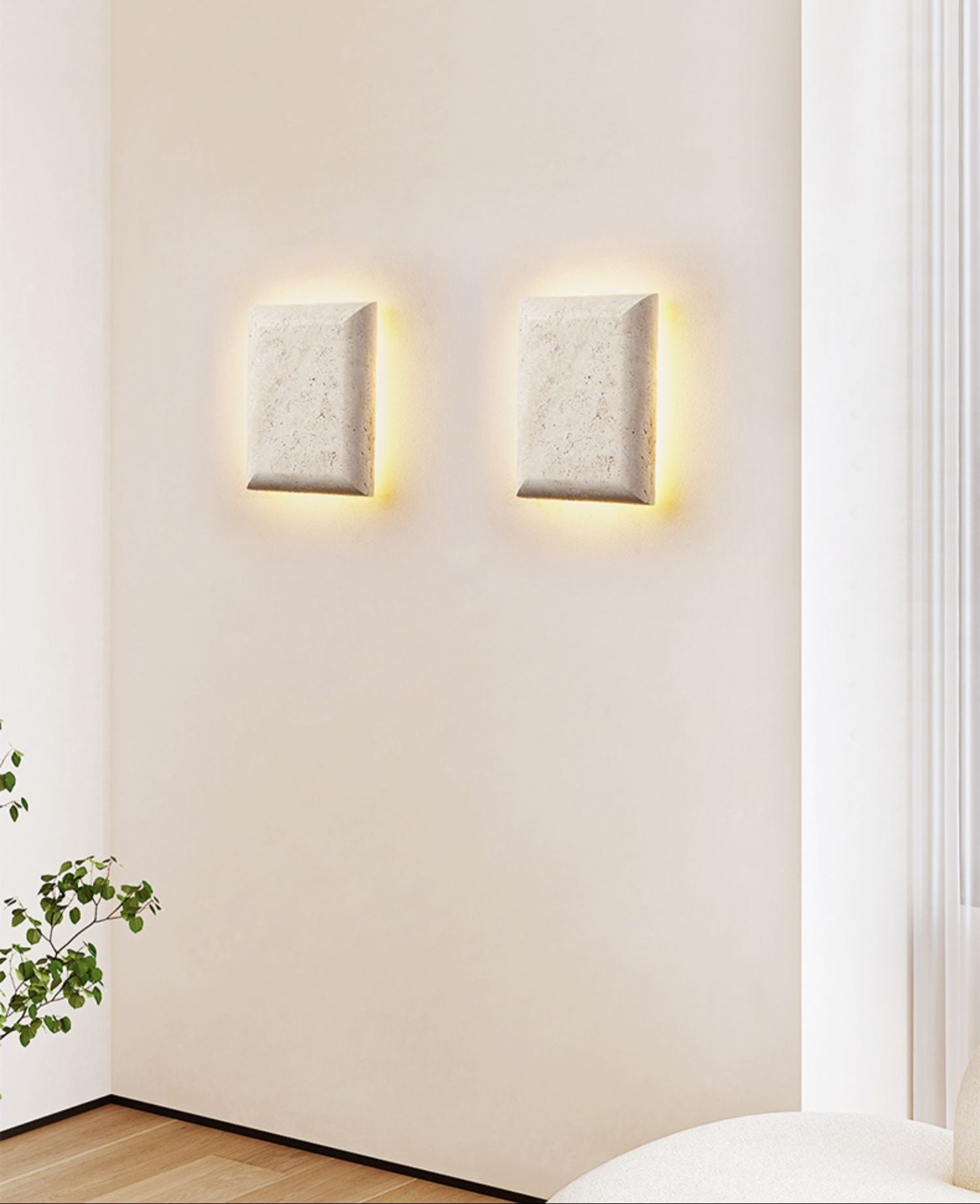 Mesa Glow Travertine Sconce-Neutral Decor